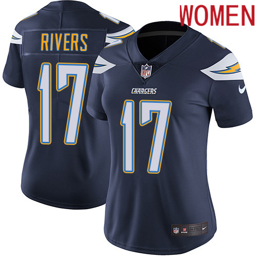 2019 Women Los Angeles Chargers 17 Rivers blue Nike Vapor Untouchable Limited NFL Jersey